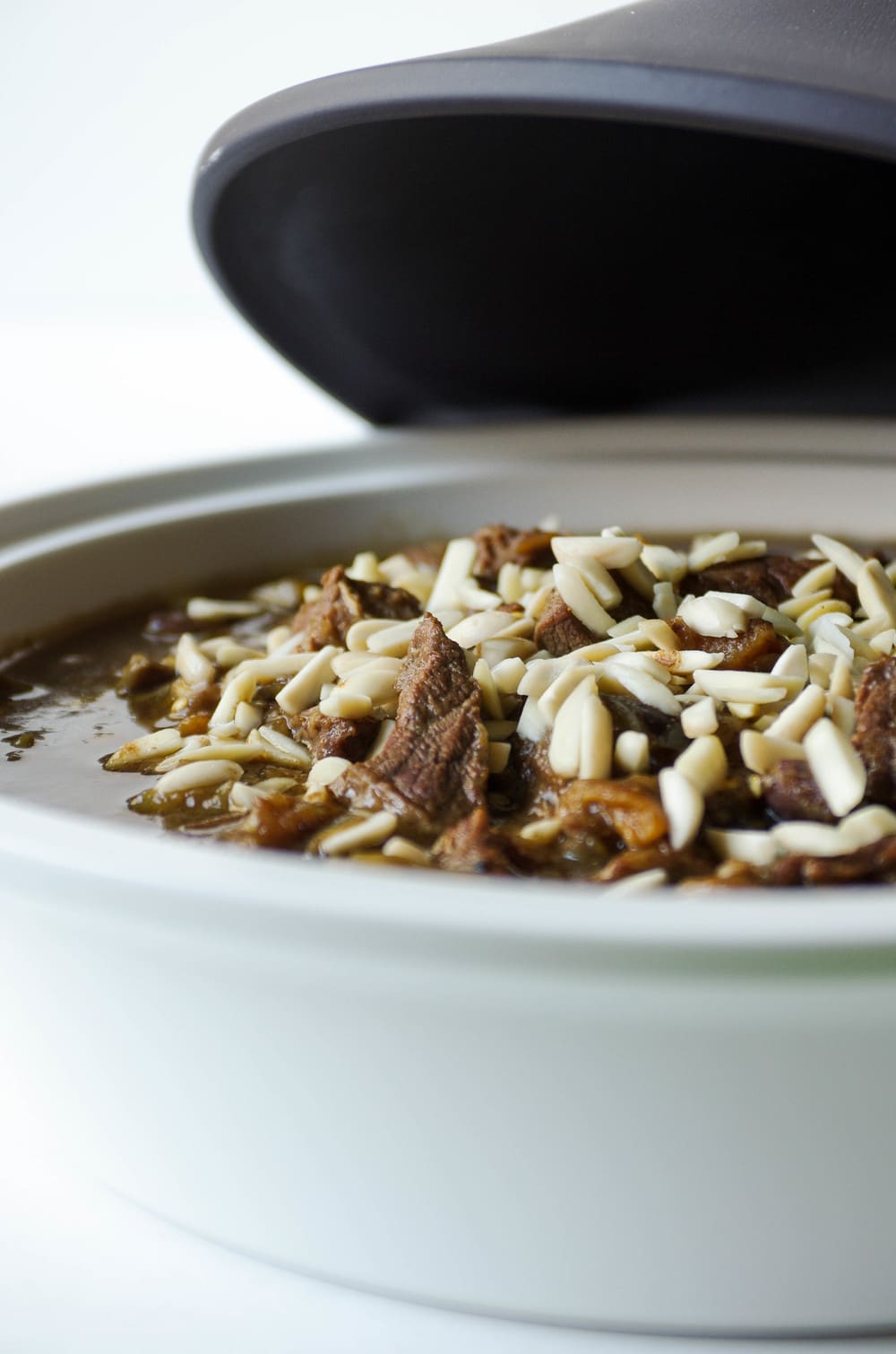 close up of Moroccan Beef Tajine