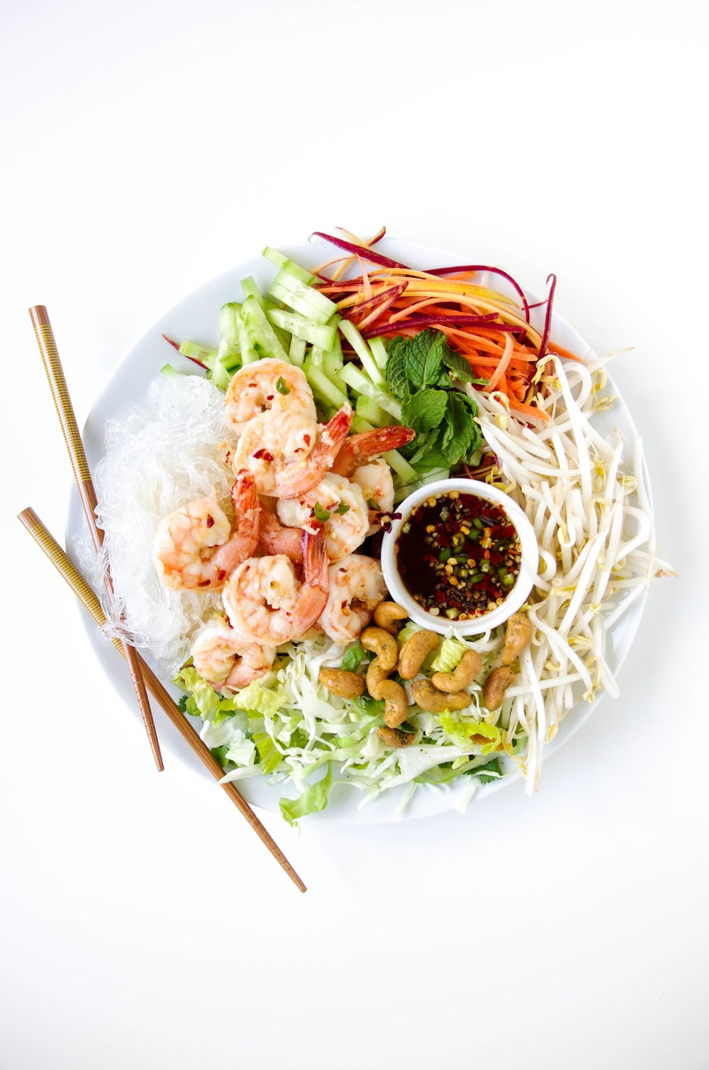 Vermicelli Noodles Salad on plate