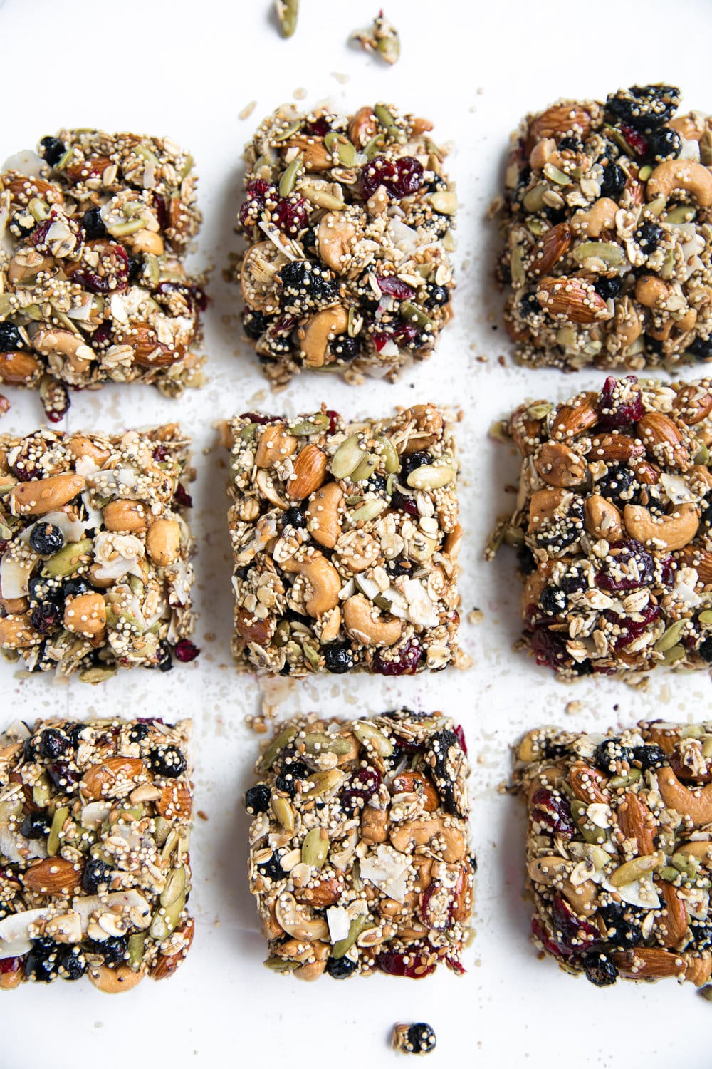 Packed full of nuts, seeds, dried fruit, and oats, these perfectly sweet Superfood Oat Bars are gluten-free, dairy-free, and make the best snack ever!